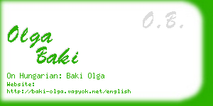 olga baki business card